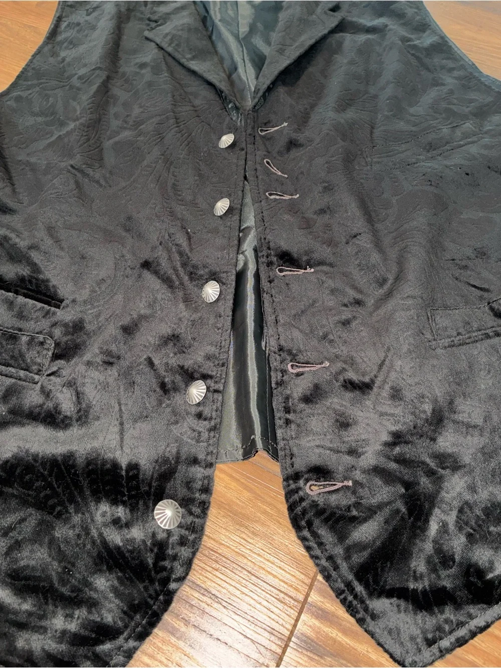 RRL Floral Flocked Velvet Notch-Lapel Vest